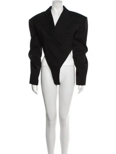 Pre-owned Mugler Virgin Wool Blazer In Black