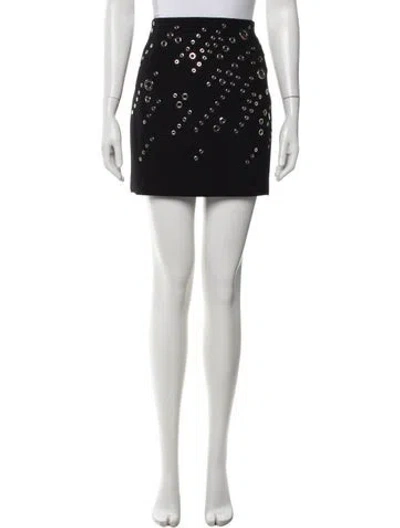 Pre-owned Mugler Virgin Wool Mini Skirt In Black
