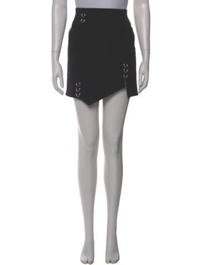 Pre-owned Mugler Virgin Wool Mini Skirt In Black
