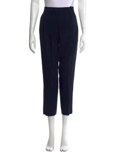 Pre-owned Mugler Virgin Wool Straight Leg Pants In Black