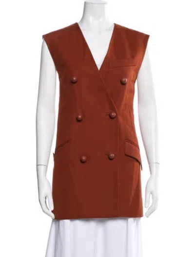 Pre-owned Mugler Virgin Wool Vest In Brown