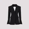 Mugler Short Black V-neck Jacket With Contemporary Design In Black
