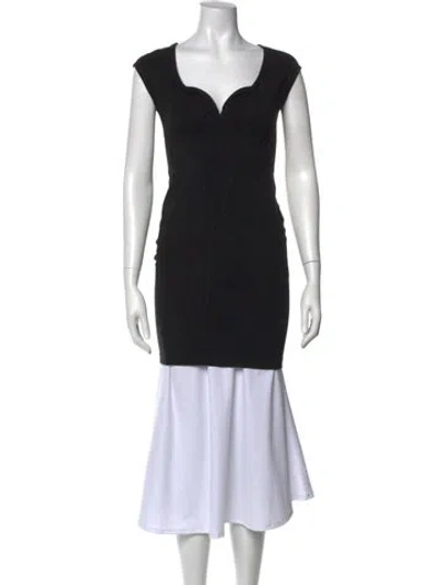 Pre-owned Mugler V-neck Dress In Black