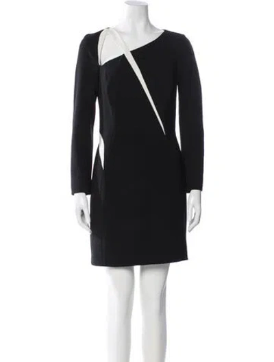 Pre-owned Mugler V-neck Mini Dress In Black