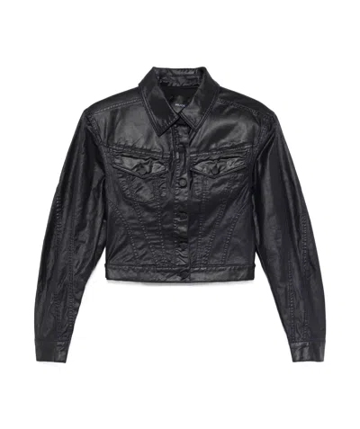 MUGLER MUGLER WAXED DENIM JACKET