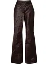 Mugler Waxed Flared Jeans In 3056-vampire