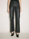 Mugler Women Waxed Straight Leg Pants In Black