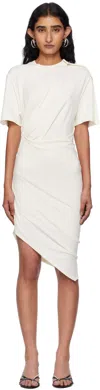 Mugler White Draped Pierced Day Minidress In White