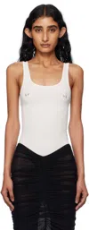 Mugler Scoop-neck Embellished Bodysuit
