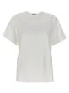 Mugler Crew Neck Jersey Top With Short Sleeves And Straight Hem In White