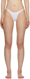 Mugler Elastic Knitted Bikini Swimsuit In White