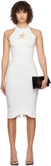 Mugler Star-motif Sleeveless Midi Dress In 1014 Snow