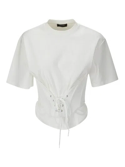 Mugler White T-shirt With Corset
