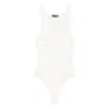 Mugler Scoop-neck Embellished Bodysuit In White