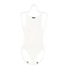 Mugler Scoop-neck Embellished Bodysuit In White