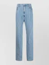 Mugler Seam-embellished Straight-leg High-rise Stretch-denim Jeans In Blue