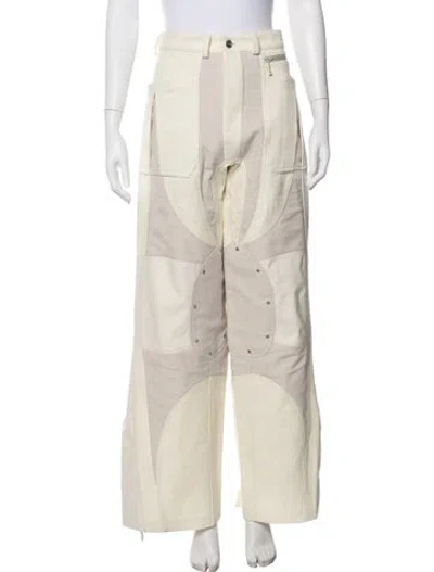 Pre-owned Mugler Wide Leg Pants In Neutral