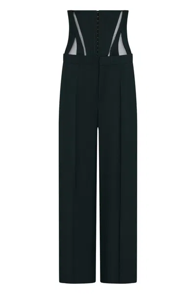 Mugler Wide Leg Trousers In Black