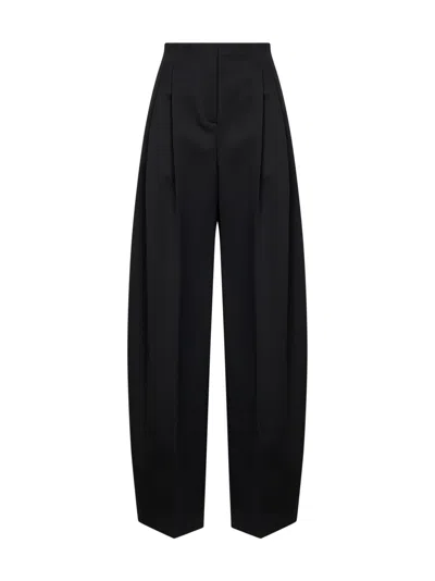 Mugler Wide-leg Pleated Wool Trousers In Black