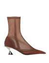Mugler Fang 55mm Pointed-toe Mesh Boots In Beige