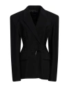 Mugler Black Pierced Tailored Blazer In Black