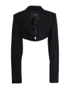 Mugler Woman Blazer Black Size 8 Viscose, Virgin Wool In Black