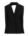 Mugler Short Black V-neck Jacket With Contemporary Design In Black