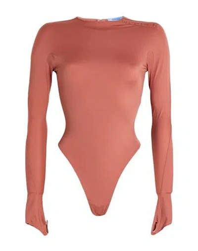 Mugler Woman Bodysuit Antique Rose Size 6 Polyamide, Elastane In Pink