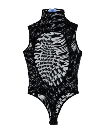 Mugler Woman Bodysuit Black Size 10 Polyamide, Elastane
