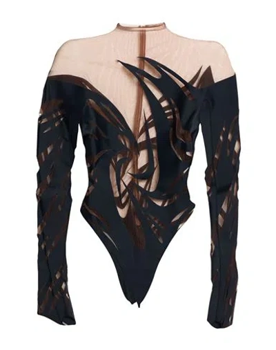 Mugler Woman Bodysuit Black Size 10 Polyamide, Elastane