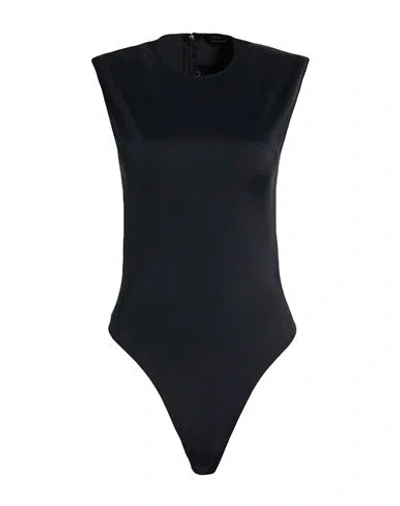 Mugler Woman Bodysuit Black Size 14 Polyamide, Elastane