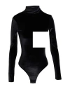 Mugler Woman Bodysuit Black Size 4 Polyester, Elastane In Black