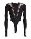 Mugler Illusion Shaping Bodysuit In Black