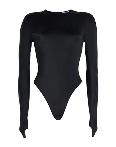 Mugler Woman Bodysuit Black Size 8 Polyamide, Elastane
