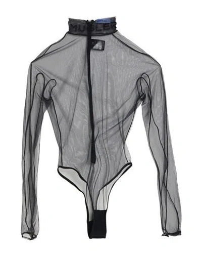 Mugler Woman Bodysuit Black Size 8 Polyamide, Elastane