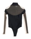 Mugler Woman Bodysuit Black Size 8 Polyamide, Elastane, Elastic Fibres, Cotton In Black