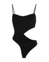 Mugler Woman Bodysuit Black Size Xl Viscose, Polyester