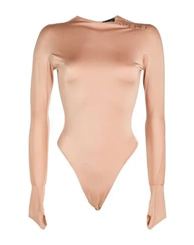 Mugler Woman Bodysuit Blush Size 8 Polyamide, Elastane In Pink
