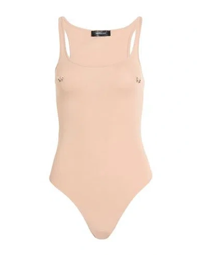 Mugler Woman Bodysuit Blush Size Xxl Cotton In Neutral