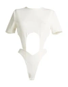 Mugler Woman Bodysuit Ivory Size L Viscose, Polyester In White