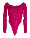 Mugler Woman Bodysuit Magenta Size 6 Polyamide, Elastane