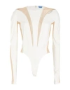 Mugler Woman Bodysuit White Size 8 Polyamide, Elastane