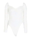 Mugler Woman Bodysuit White Size 8 Polyamide, Elastane