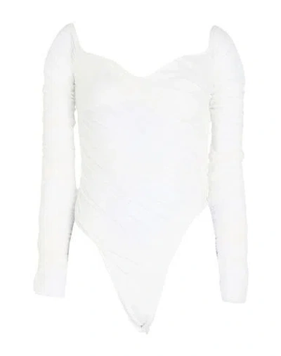 Mugler Woman Bodysuit White Size 8 Polyamide, Elastane In White