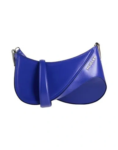 Mugler Woman Cross-body Bag Bright Blue Size - Leather