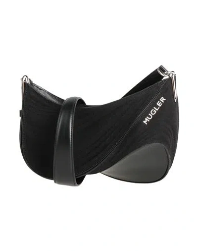 Mugler Woman Cross-body Bag Black Size - Leather, Textile Fibers