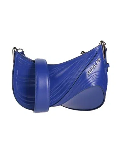 Mugler Woman Cross-body Bag Blue Size - Leather