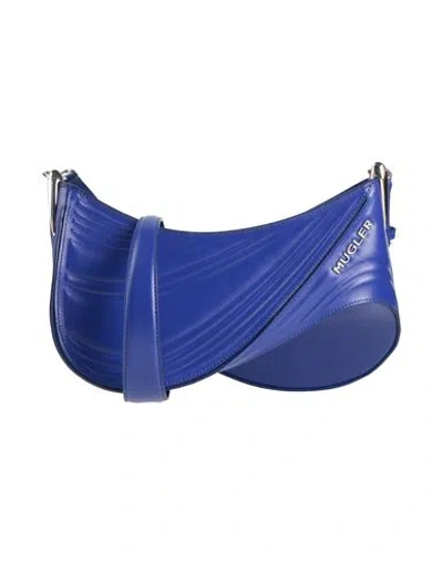 Mugler Woman Cross-body Bag Bright Blue Size - Leather