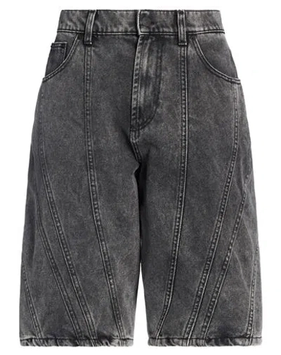 Mugler Woman Denim Shorts Black Size 32 Organic Cotton