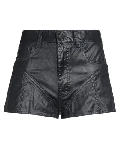 Mugler Woman Denim Shorts Blue Size 26 Cotton, Polyamide, Elastane